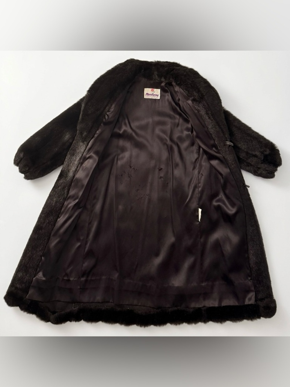 Monterey Fashions Long Black Faux Fur Long Coat - Classic Women's Outerwear - Picture 4 of 11